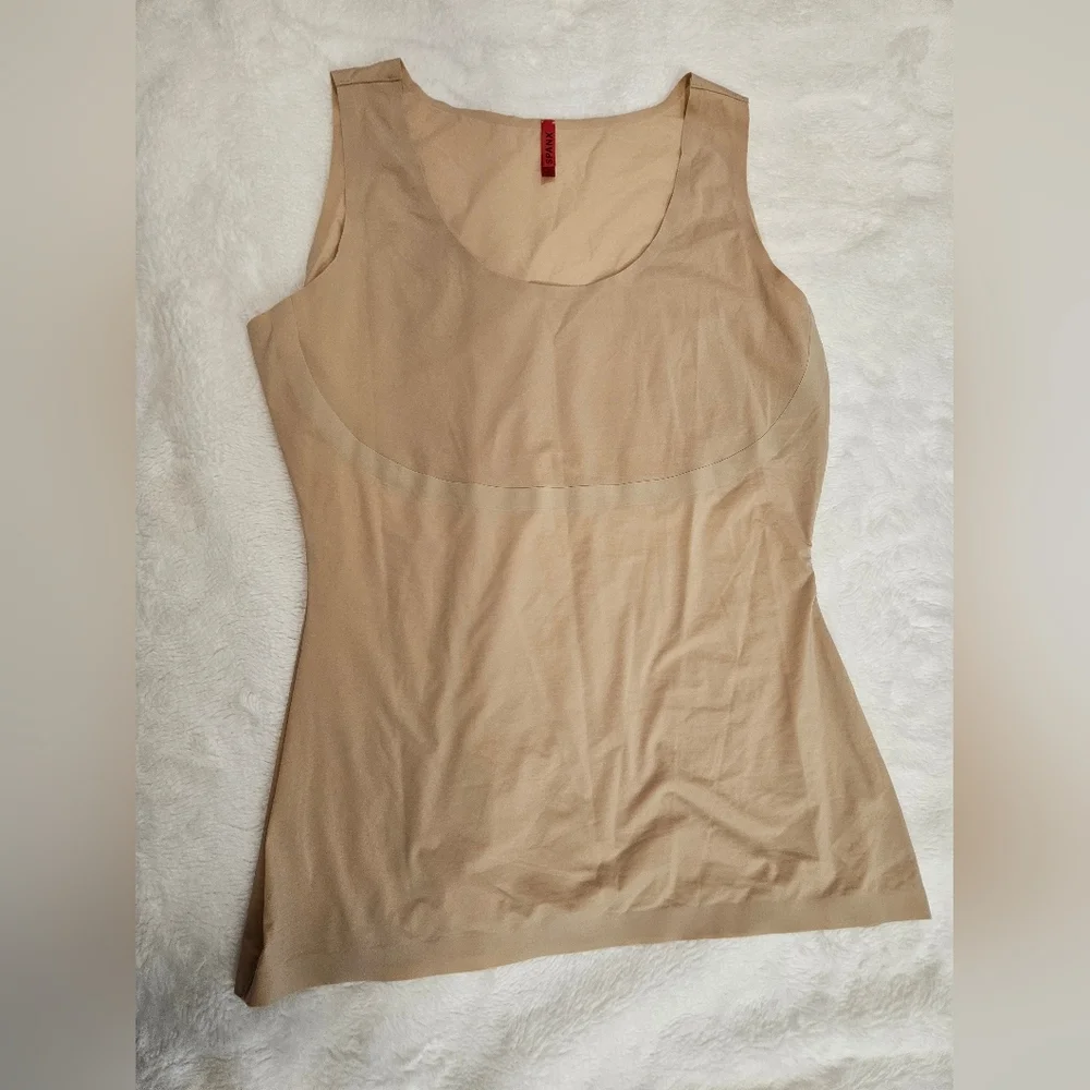 Spanx Women Thinstincts Top Satin Nude Beige Shaping Tank Size L - Picture 4 of 7